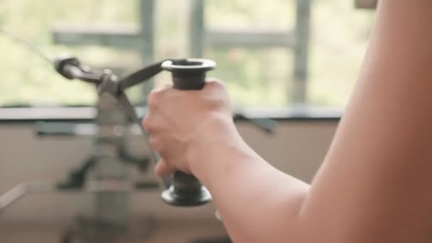 Imagen Recortada Mujer Gimnasio Entrenamiento — Vídeo de stock