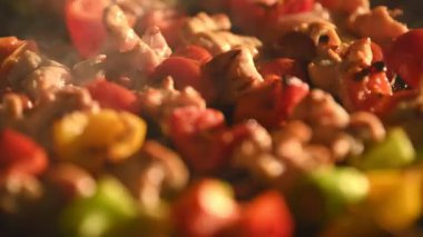 lezzetli pişirme kebaplar closeup görünümü