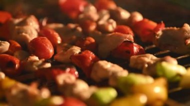 lezzetli pişirme kebaplar closeup görünümü