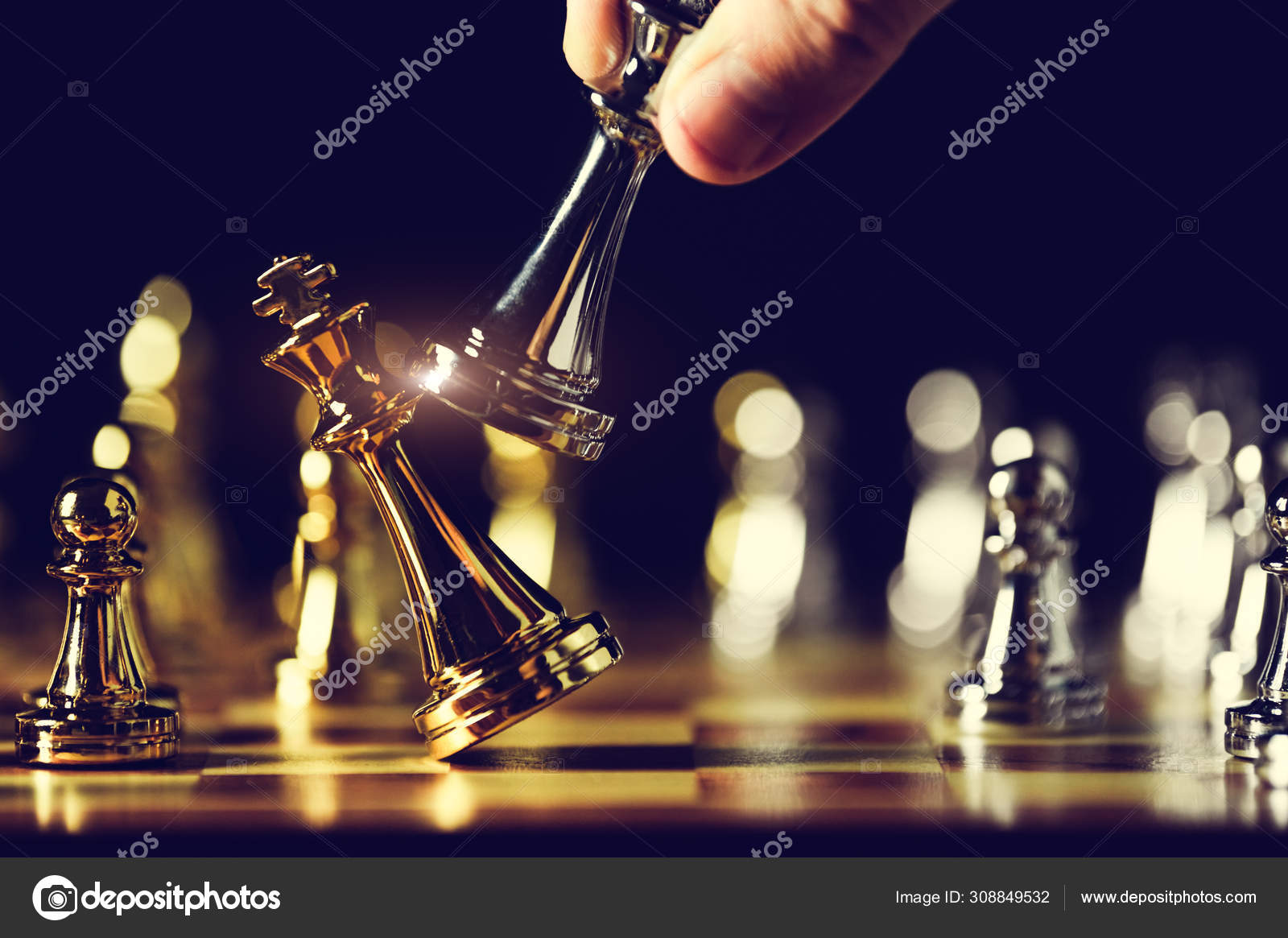 Checkmate In The Chess Game A 3d Illustration Of Defeat Background