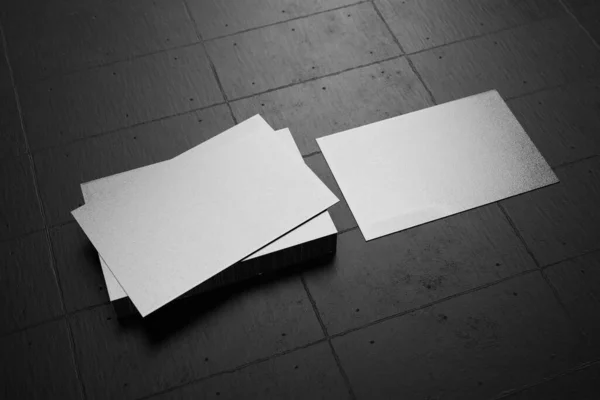 White Horizontal Business Card Paper Mockup Template Blank Space Cover — Stock Photo, Image