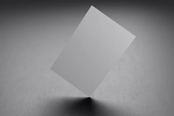 黒の段ボールの背景に挿入会社のロゴや個人的なアイデンティティのための空白のスペースカバー付きホワイト垂直名刺紙モックアップテンプレート 現代的な概念 3Dイラストレンダリング — ストック写真