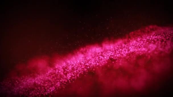 Resumen Rojo Rosado Brillante Quemadura Partículas Fondo Del Espacio Exterior — Vídeos de Stock