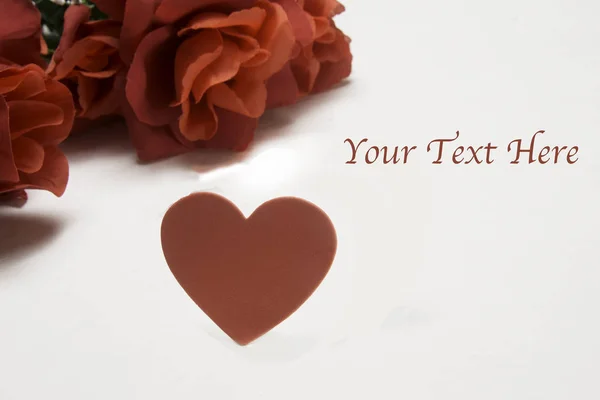 Beautivul Röda Blommor Bakgrunden Med Symbol För Kärlek — Stockfoto