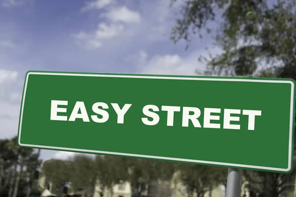 Легкий уличный знак, который показывает, что эта улица является комфортным образом жизни — стоковое фото
