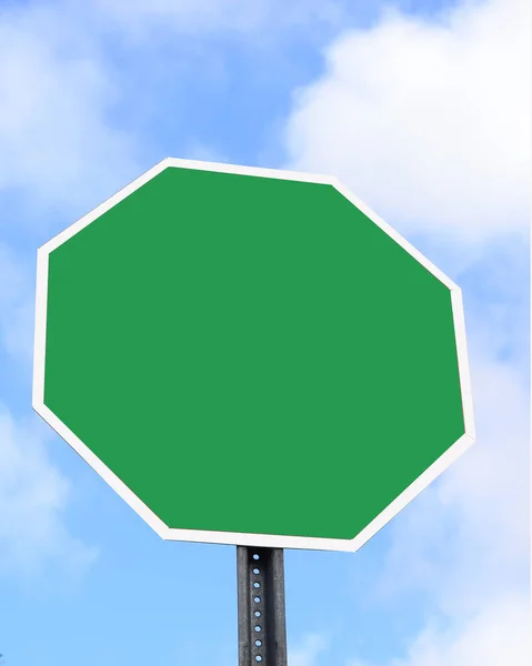 Blanco Groene Octagon Stop Grafische Doeleinden — Stockfoto