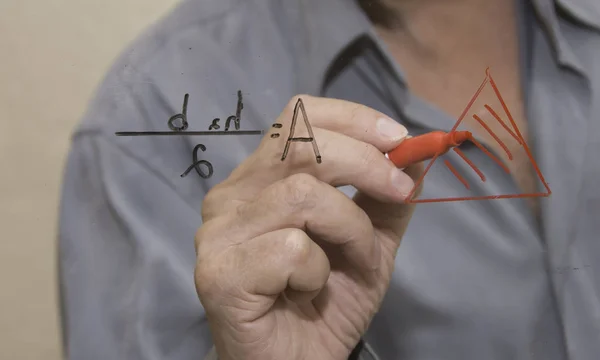 Matemático está demostrando lo fácil que es determinar el ar — Foto de Stock