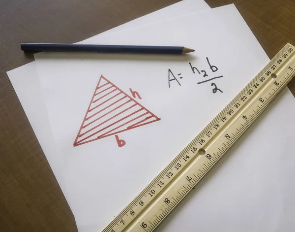 Formel zur Bestimmung der Fläche eines gleichseitigen Dreiecks — Stockfoto