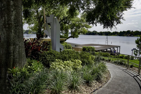 Lake Killarney ligger i Winter PAEK Florida används för båtliv Stockbild