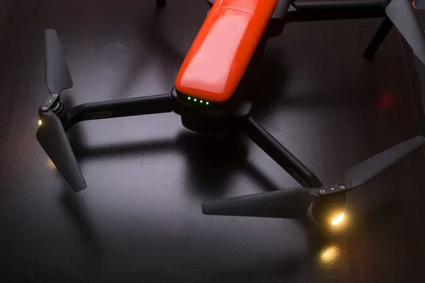 Orange professional unmanned Aircraft or drone