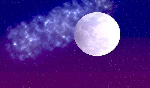 Ilustração Lua Com Uma Constelação Distante — Fotografia de Stock