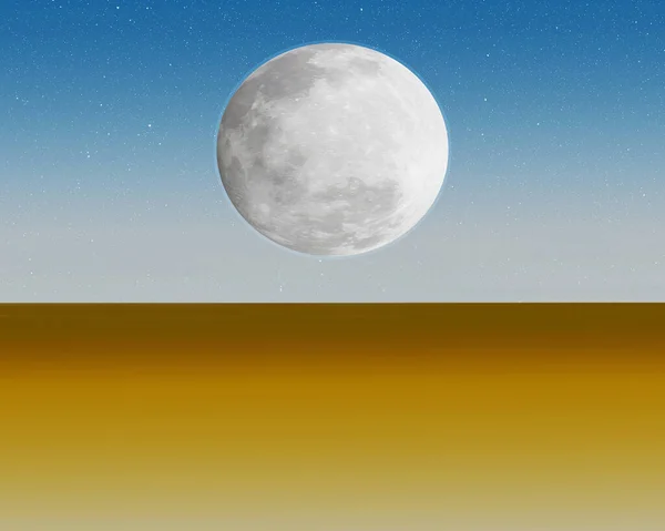 Měsíc Nad Vzdálenou Planetou — Stock fotografie