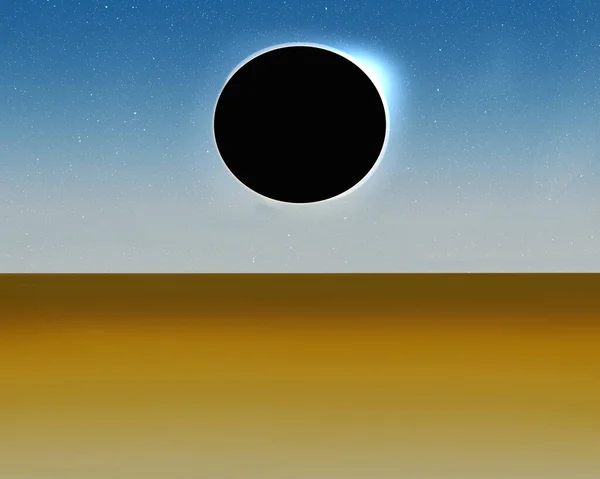 Ilustración Eclipse Sobre Una Llanura Terrestre — Foto de Stock