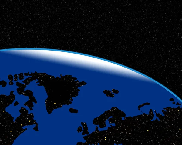 3d illustration of the Northern Hemisphere of planet Earth from space