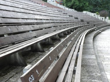 anfi tiyatro, eğlence, park, eski, gri