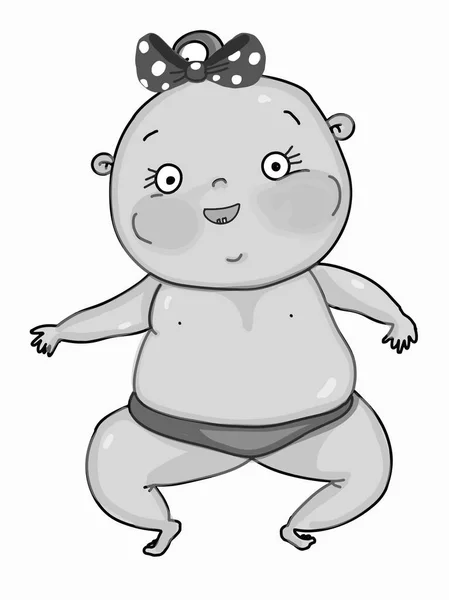 Desenho Bonito Desenho Ilustração Bebê Desenhos Animados Isolado — Fotografia de Stock