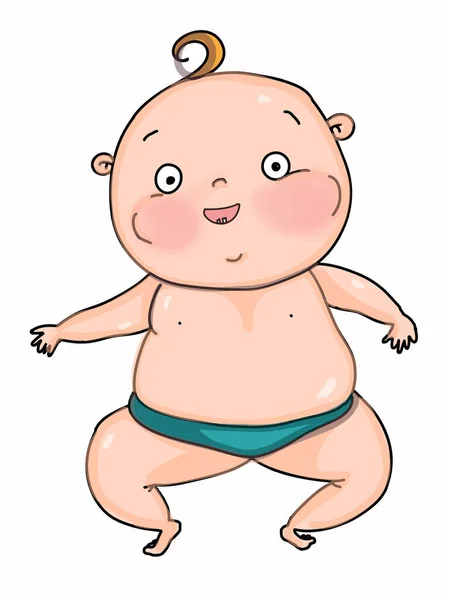 Schattige Cartoon Baby Illustratie Tekening Geïsoleerd — Stockfoto