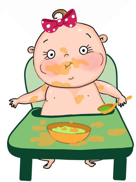 cute cartoon baby illustration  drawing isolated