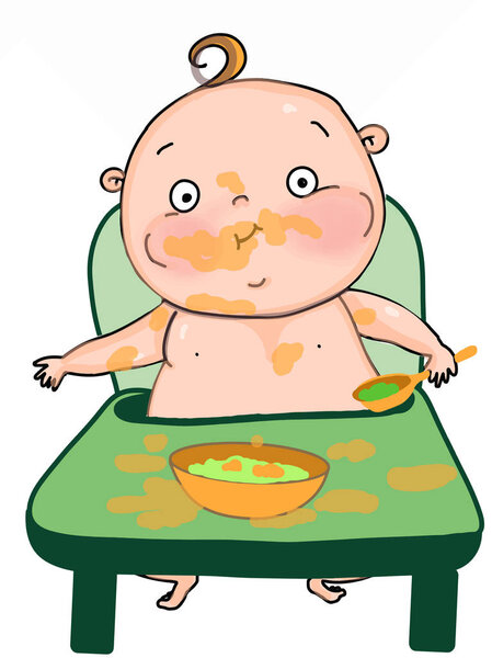 cute cartoon baby illustration  drawing isolated