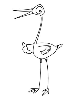 çizgi film leylek boyama çizim