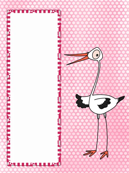 cartoon stork  coloring drawing pink blue background