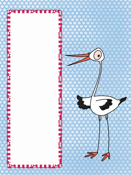 cartoon stork  coloring drawing pink blue background