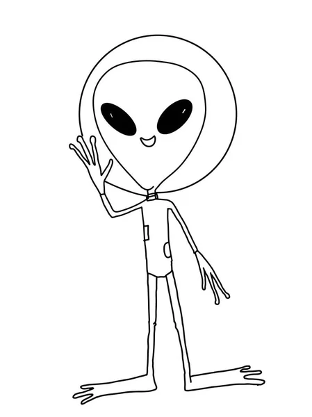 cartoon alien in the ufo illustration