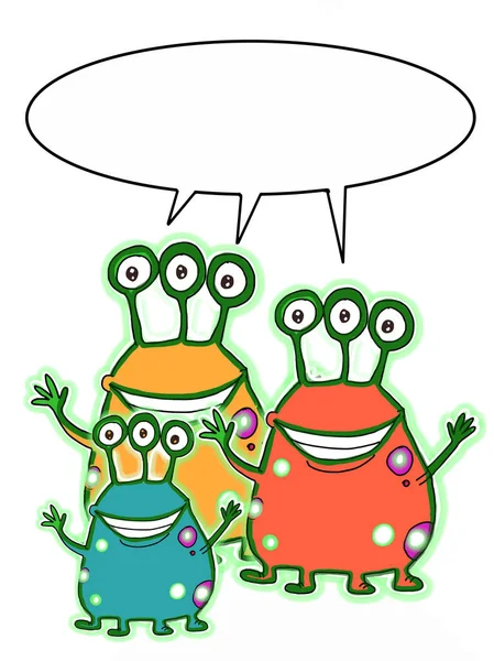 cartoon alien in the ufo illustration