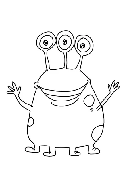 Cartoon Alien Der Ufo Illustration — Stockfoto