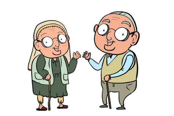 かわいい古いカップル漫画のイラスト描画 — ストック写真