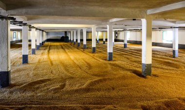 Üzerinde kat damıtım, İskoçya, Birleşik Krallık'taki malt Arpa malt