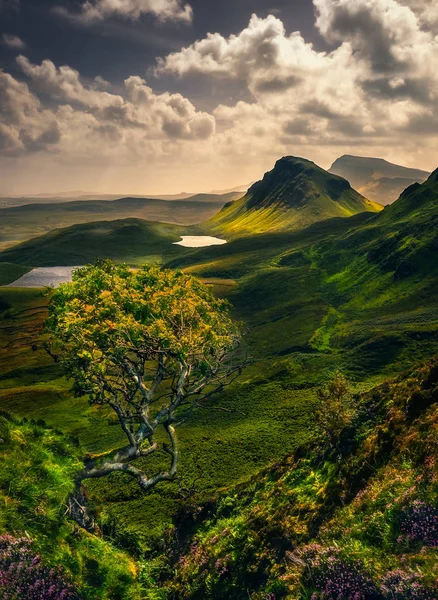 Schilderachtige Landschapsmening Van Quiraing Bergen Isle Skye Schotse Hooglanden Verenigd — Stockfoto