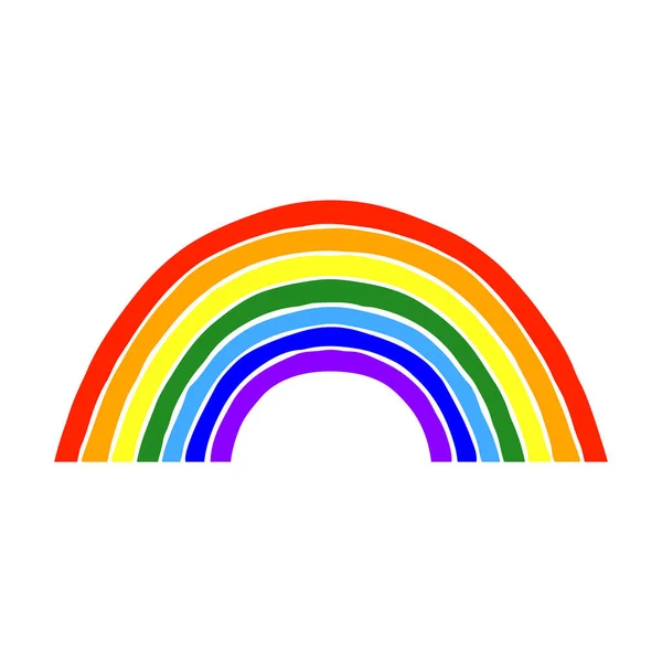 Rainbow icon. Front view. Hand drawn vector graphic illustration. Isolated object on a white background. Isolate.