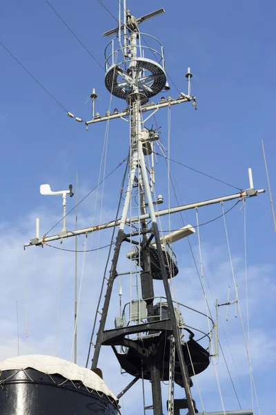 Vista Exterior Navio Guerra Com Céu Azul — Fotografia de Stock