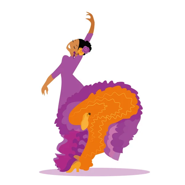 Χορεύτρια Φλαμένκο Μια Bata Cola — Διανυσματικό Αρχείο