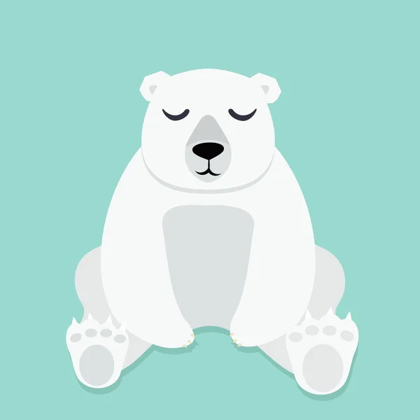 Vetor Sentado Urso Polar Solitário —  Vetores de Stock