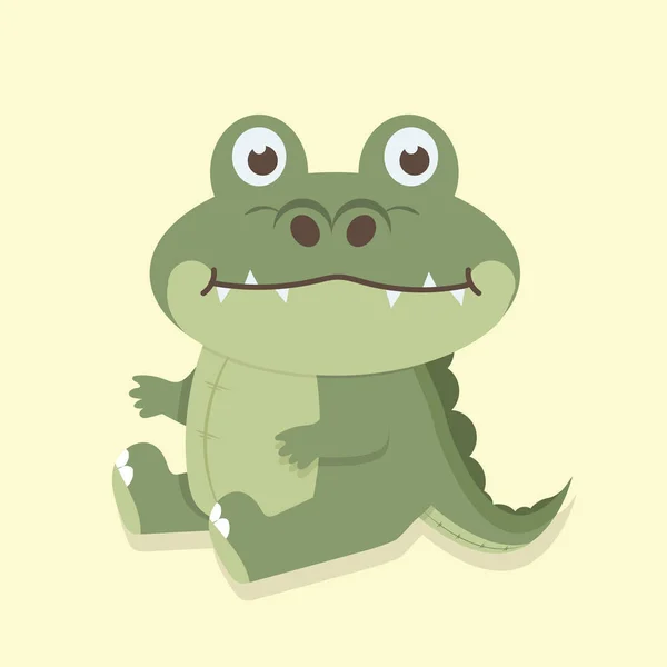 Frumos Vector Desene Animate Crocodil — Vector de stoc