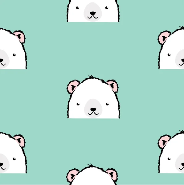 Mignon Motif Ours Blanc Polaire — Image vectorielle