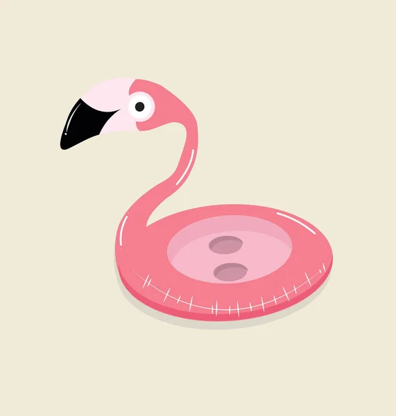 Flamingo Verão Flutuar Anel Piscina — Vetor de Stock