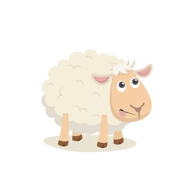 Niedliche Schafe Glücklich Vertor — Stockvektor