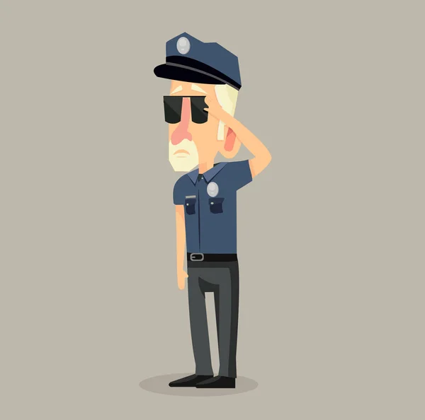 Hombre Policía Oficina Vector — Vector de stock