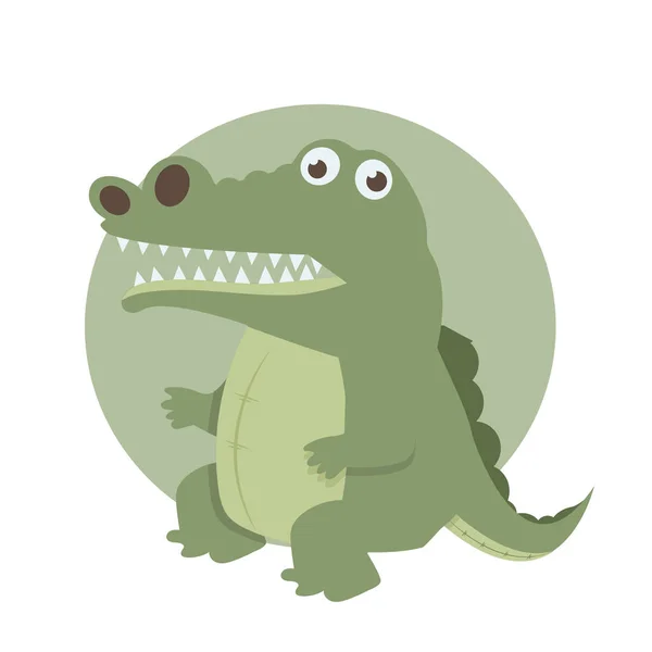 Drăguț Vector Desene Animate Crocodil — Vector de stoc