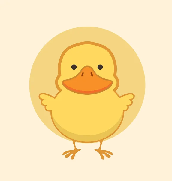 Mignon Vecteur Canard Jaune — Image vectorielle