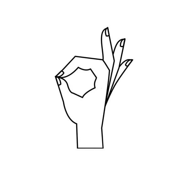 手轮廓符号确定向量 — 图库矢量图片