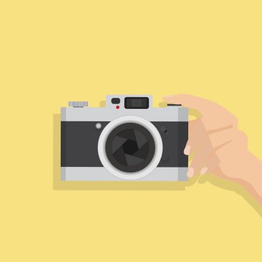 Bir kamera ile holding eller