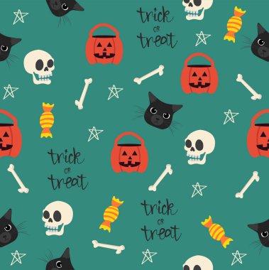 Cadılar Bayramı kafa kara kedi desen ile sorunsuz