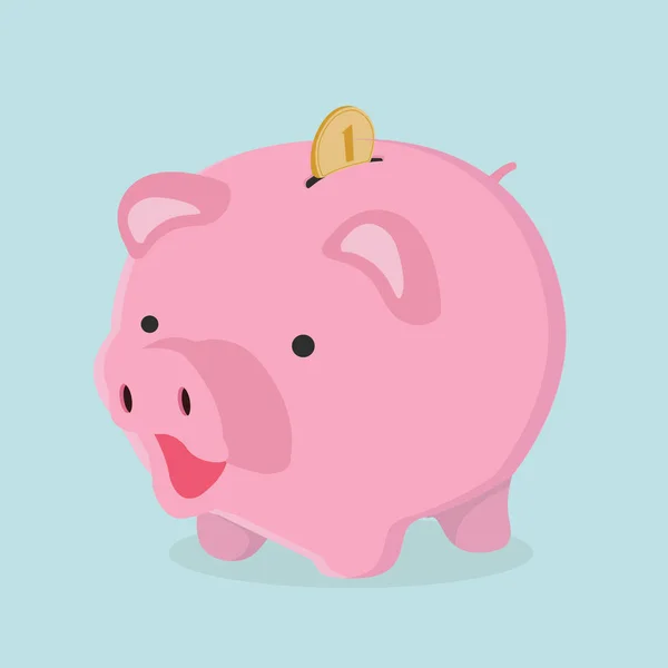 Piggy Bank Coin Savings Concept — Stock Vector
