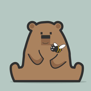 Sevimli ayı arı ile