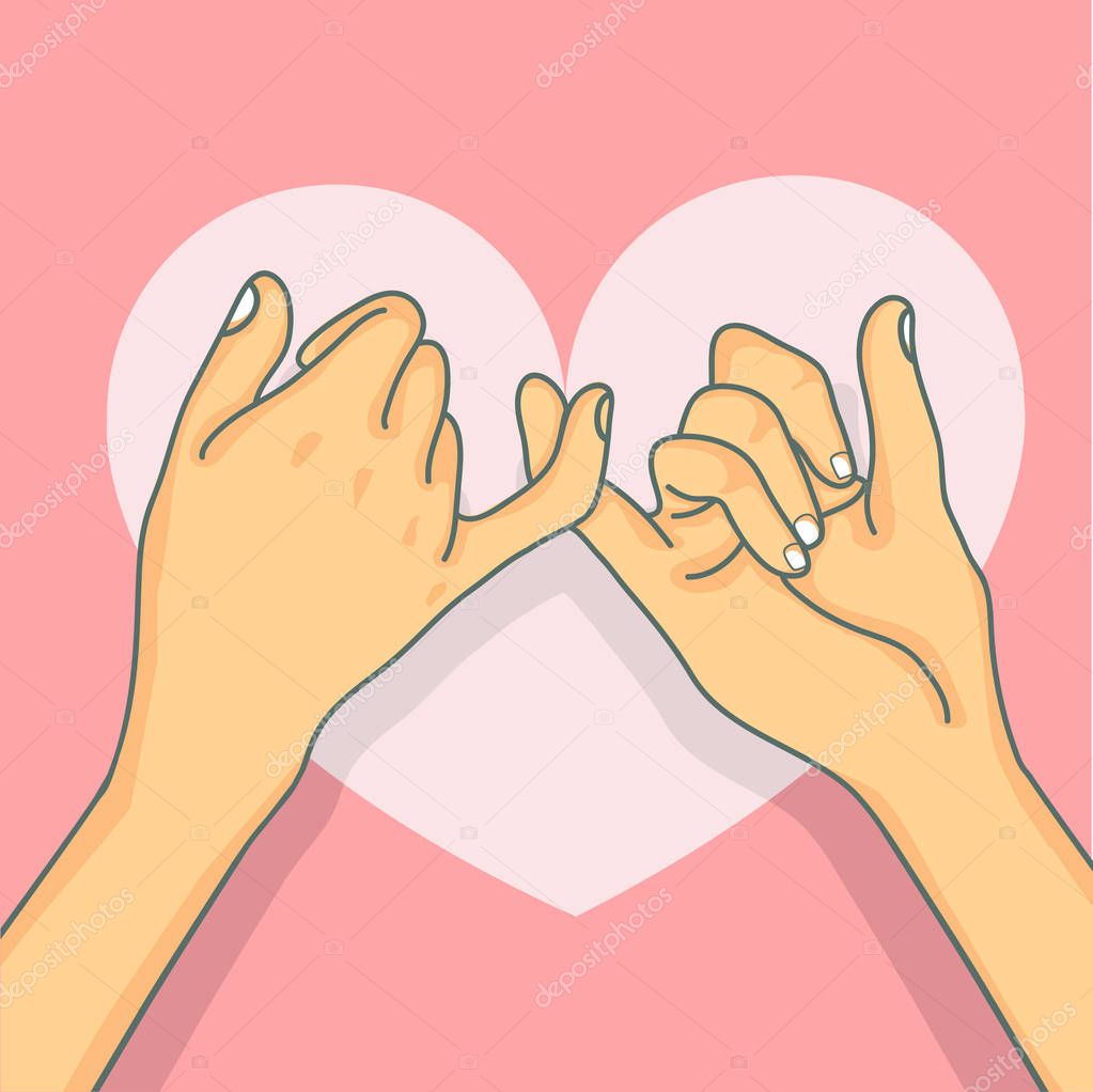 Hand drawn pinky promise vector
