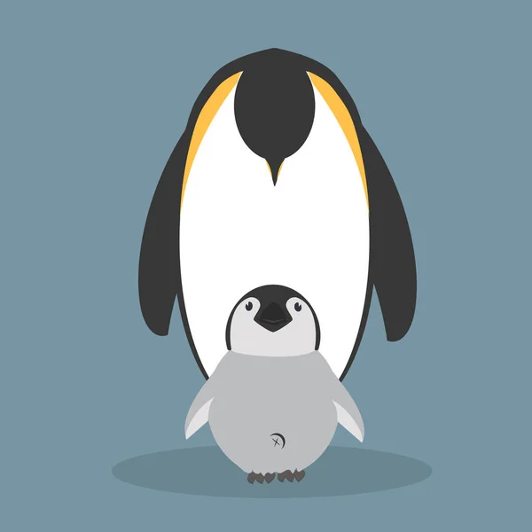 Feliz Vetor Família Pinguins — Vetor de Stock